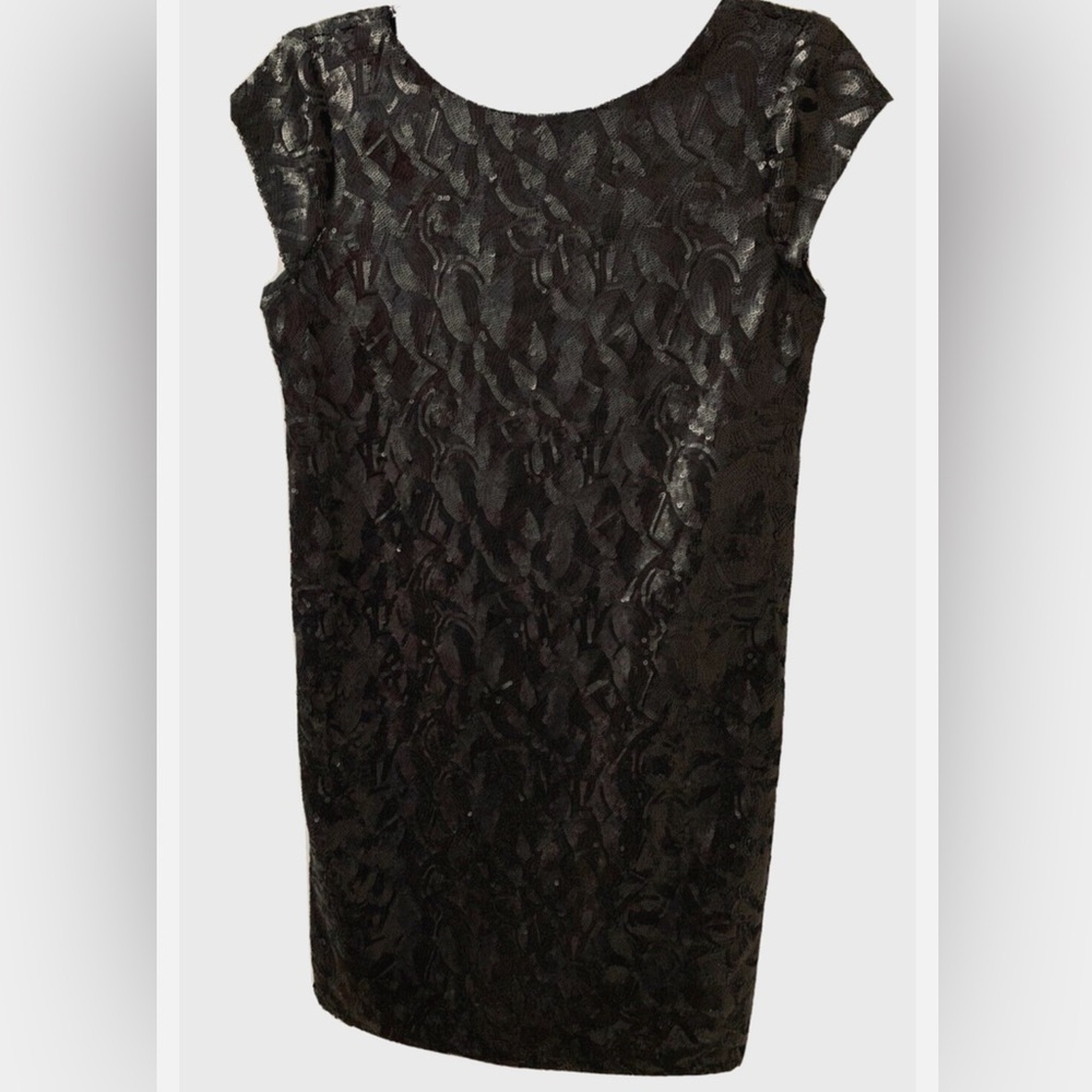 The Limited Black Sequin Dress Back Zip Size 18 Lined Flat Black Not Shimmery